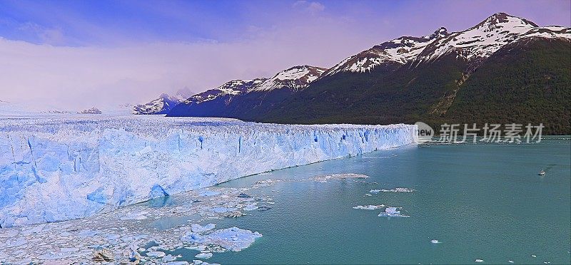 莫雷诺冰川和船阿根廷湖- El Calafate，巴塔哥尼亚